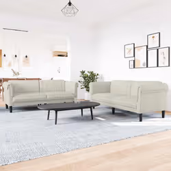 VidaXL 3209216 set di mobili per soggiorno Crema Legno compensato, Legno - Vista aggiuntiva 2