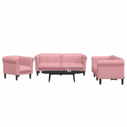 VidaXL 3209222 set di mobili per soggiorno Rosa Legno compensato, Legno - Vista aggiuntiva 2