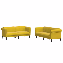 Set di Divani 2 pz Giallo in Vellutocod mxl 116513 - Vista aggiuntiva 2