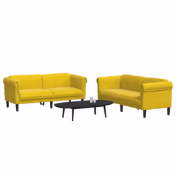 Set di Divani 2 pz Giallo in Vellutocod mxl 116513 - Vista aggiuntiva 3