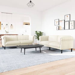 Vidaxl - Set di Divani 2 pz Crema in Velluto