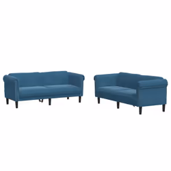Set di Divani 2 pz Blu in Vellutocod mxl 116530 - Vista aggiuntiva 2