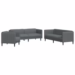 VidaXL 3209230, Grigio, Schiuma, Poliestere, Polywood, Legno, 3 seduta(e), 193 cm, 76,5 cm