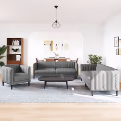 VidaXL 3209230 set di mobili per soggiorno Grigio