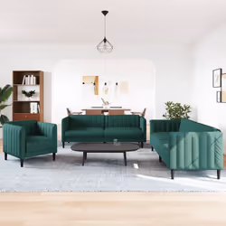 Set di Divani 3 pz Verde Scuro in Tessutocod mxl 116495 - Vista aggiuntiva 3