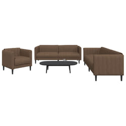 vidaXL Set di Divani 3 pz Marrone in Tessuto
