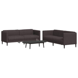 vidaXL Set di Divani 2 pz Marrone Scuro in Tessuto