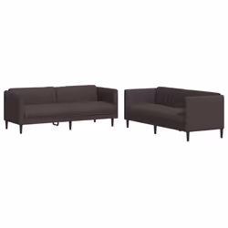 vidaXL Set di Divani 2 pz Marrone Scuro in Tessuto - Vista aggiuntiva 2