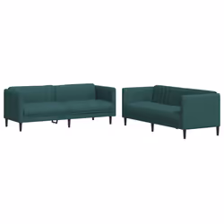 vidaXL Set di Divani 2 pz Verde Scuro in Tessuto - Vista aggiuntiva 2