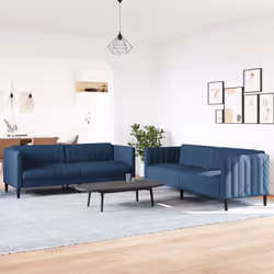 Set di Divani 2 pz Blu in Tessutocod mxl 116532 - Vista aggiuntiva 3