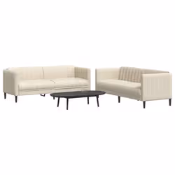 VidaXL 3209245 set di mobili per soggiorno Crema Legno compensato, Legno - Vista aggiuntiva 2