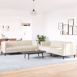 VidaXL 3209245 set di mobili per soggiorno Crema Legno compensato, Legno - Vista aggiuntiva 3