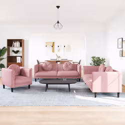 VidaXL 3209250 set di mobili per soggiorno Rosa Legno compensato, Legno - Vista aggiuntiva 2