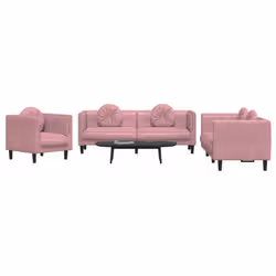 VidaXL 3209250 set di mobili per soggiorno Rosa Legno compensato, Legno - Vista aggiuntiva 3