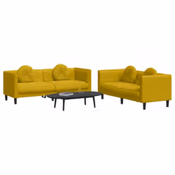 VidaXL 3209263 set di mobili per soggiorno Giallo Legno compensato, Legno - Vista aggiuntiva 3
