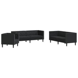 VidaXL 3209267 set di mobili per soggiorno Nero Legno compensato, Legno