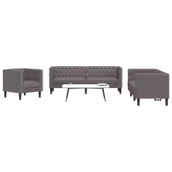 VidaXL 3209270 set di mobili per soggiorno Grigio Legno compensato, Legno - Vista aggiuntiva 2