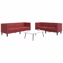VidaXL 3209271 set di mobili per soggiorno Bordeaux Legno compensato, Legno - Vista aggiuntiva 2