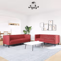 VidaXL 3209271 set di mobili per soggiorno Bordeaux Legno compensato, Legno - Vista aggiuntiva 3