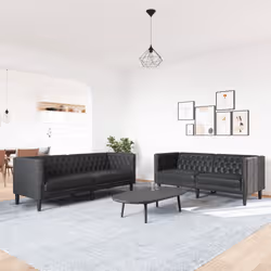 VidaXL 3209274 set di mobili per soggiorno Nero Legno compensato, Legno - Vista aggiuntiva 3