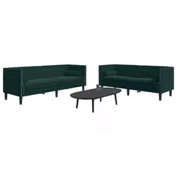 VidaXL 3209283 set di mobili per soggiorno Verde scuro Legno compensato, Legno - Vista aggiuntiva 2