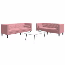 VidaXL 3209284 set di mobili per soggiorno Rosa Legno compensato, Legno - Vista aggiuntiva 2