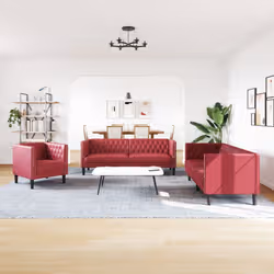 VidaXL 3209285 set di mobili per soggiorno Bordeaux Legno compensato, Legno - Vista aggiuntiva 3