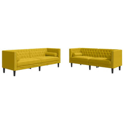 VidaXL 3209287 set di mobili per soggiorno Giallo Legno compensato, Legno