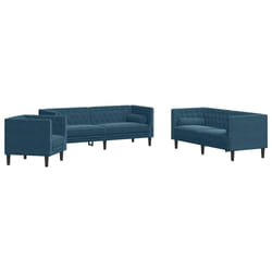 VidaXL 3209289 set di mobili per soggiorno Blu Legno compensato, Legno