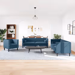 VidaXL 3209289 set di mobili per soggiorno Blu Legno compensato, Legno - Vista aggiuntiva 2