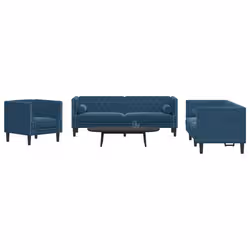VidaXL 3209289 set di mobili per soggiorno Blu Legno compensato, Legno - Vista aggiuntiva 3