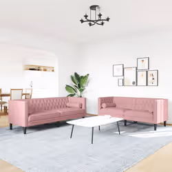 VidaXL 3209294 set di mobili per soggiorno Rosa Legno compensato, Legno - Vista aggiuntiva 3