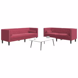 VidaXL 3209295 set di mobili per soggiorno Bordeaux Legno compensato, Legno - Vista aggiuntiva 2