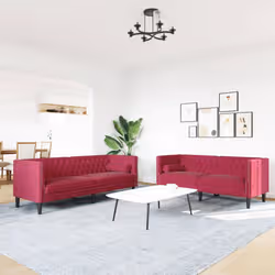 VidaXL 3209295 set di mobili per soggiorno Bordeaux Legno compensato, Legno - Vista aggiuntiva 3