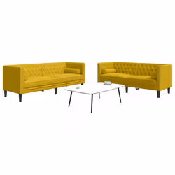 VidaXL 3209297 set di mobili per soggiorno Giallo Legno compensato, Legno - Vista aggiuntiva 2