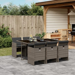 Vidaxl - Set da Pranzo da Giardino 7 pz con Cuscini in Polyrattan Grigio