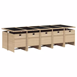 Set Pranzo da Giardino 11 pz con Cuscini Beige Misto Polyrattancod mxl 111118 - Vista aggiuntiva 3