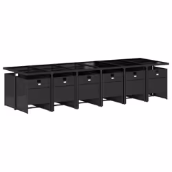 Set da Pranzo da Giardino 13pz con Cuscini Nero in Polyrattancod mxl 111119 - Vista aggiuntiva 3