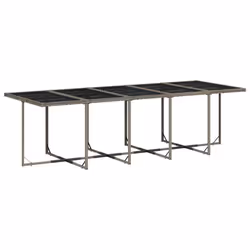 vidaXL Set da Pranzo da Giardino 15 pz con Cuscini Grigio Polyrattan - Vista aggiuntiva 3