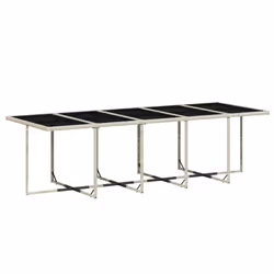 Set da Pranzo da Giardino 15 pz con Cuscini Grigio Polyrattancod mxl 89620 - Vista aggiuntiva 3