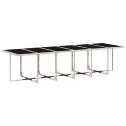 Set da Pranzo da Giardino 13pz con Cuscini Grigio in Polyrattancod mxl 93107 - Vista aggiuntiva 3