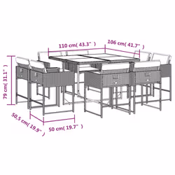 VidaXL 3211376 set mobili da esterno Grigio scuro - Vista aggiuntiva 5