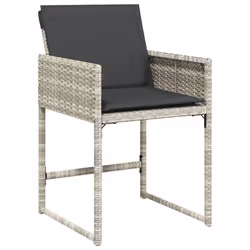 Set Pranzo Giardino 11pz con Cuscini Grigio Chiaro Polyrattancod mxl 88491 - Vista aggiuntiva 3