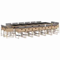 Set Pranzo da Giardino 17 pz con Cuscini Beige Misto Polyrattancod mxl 110921 - Vista aggiuntiva 2