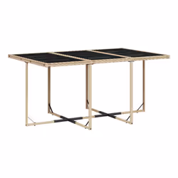 VidaXL Set da Pranzo da Giardino 7 pz con Cuscini Beige in Polyrattan - Vista aggiuntiva 4