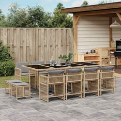Vidaxl - Set Pranzo da Giardino 13 pz con Cuscini Beige Misto Polyrattan