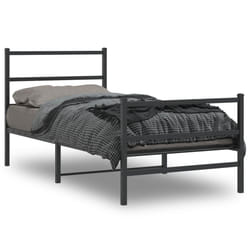 vidaXL Giroletto con Testiera e Pediera Metallo Nero 90x190 cm