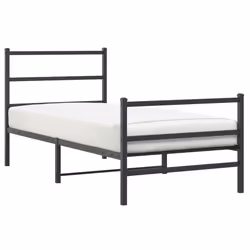 vidaXL Giroletto con Testiera e Pediera Metallo Nero 90x190 cm - Vista aggiuntiva 2