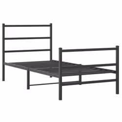 vidaXL Giroletto con Testiera e Pediera Metallo Nero 90x190 cm - Vista aggiuntiva 3