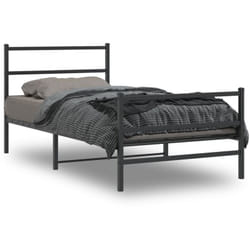Giroletto con Testiera e Pediera Metallo Nero 107x203 cm Vidaxl 29682